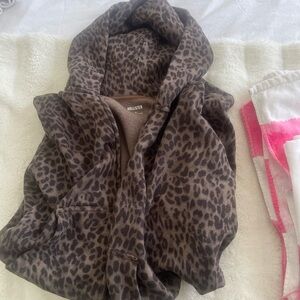 Hollister Leopard Zip-Up Hoodie